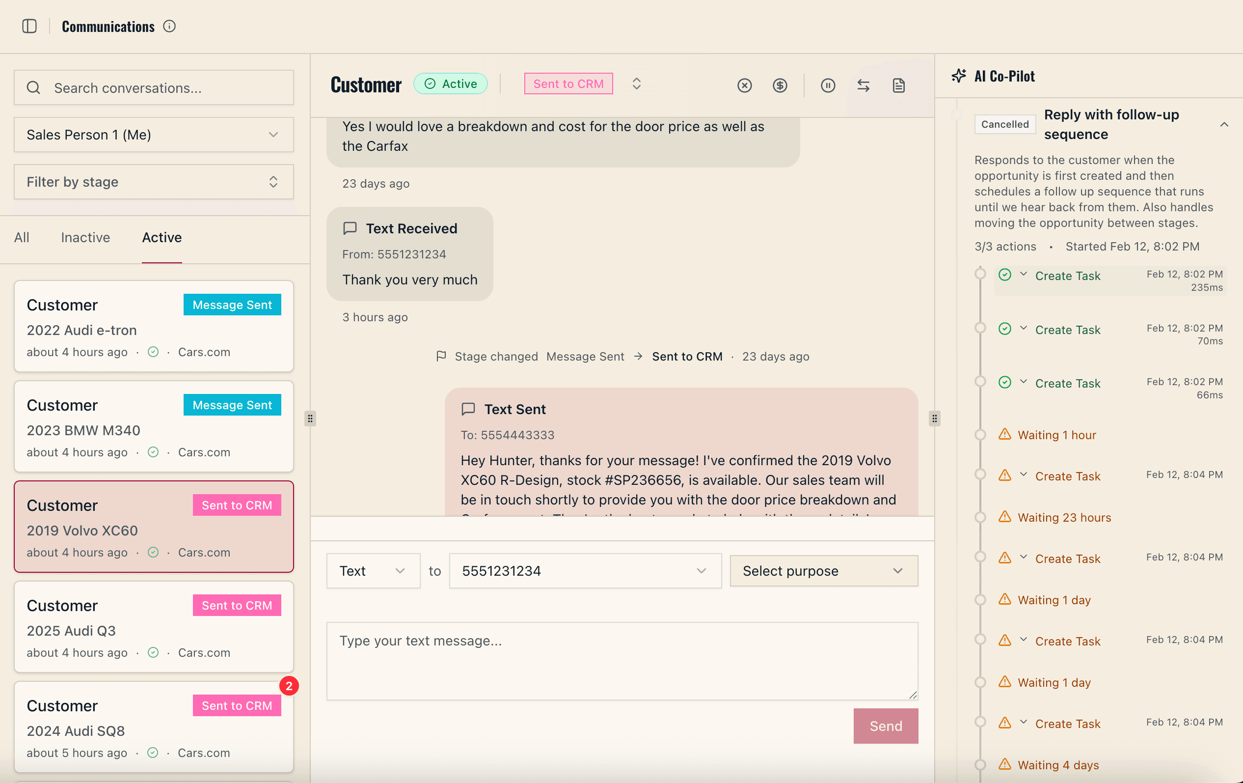 AI Lead Handling Dashboard